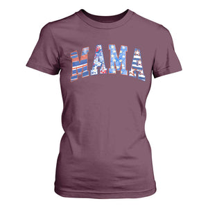 American Mama T Shirt For Women 4th of July TS10 Maroon Print Your Wear