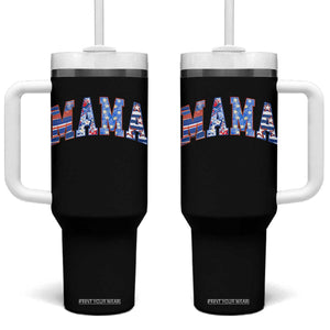 American Mama Tumbler With Handle 4th of July TS10 One Size: 40 oz Black Print Your Wear