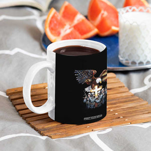 American Patriot Christian Coffee Mug Stand For the Flag Kneel For the Cross Eagle TB09 Print Your Wear