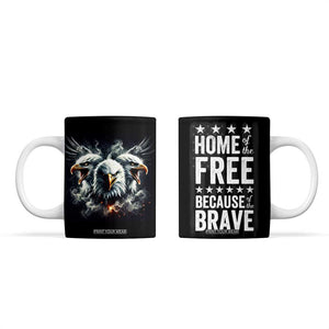 American Patriot Coffee Mug Home Of The Free Because Of The Brave TB09 Black Print Your Wear
