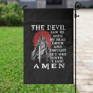 American Patriot Garden Flag The Devil Saw Me With My Head Down Until I Said Amen US Soldier TS02 Print Your Wear
