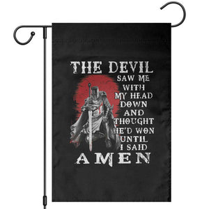 American Patriot Garden Flag The Devil Saw Me With My Head Down Until I Said Amen US Soldier TS02 Black Print Your Wear
