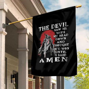 American Patriot Garden Flag The Devil Saw Me With My Head Down Until I Said Amen US Soldier TS02 Print Your Wear