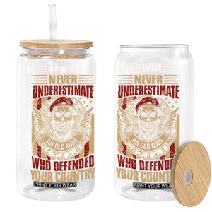 American Veteran Glass Can Never Underestimate An Old Man Who Defended Your Country TS02 Black Print Your Wear