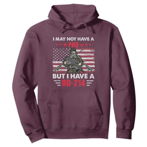 American Veteran Hoodie I May Not Have A PhD But Have A DD-214 US Bald Eagle TS02 Maroon Print Your Wear