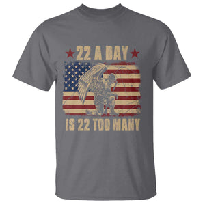 American Veteran T Shirt 22 A Day Is 22 Too Many Veteran Lives Matter TS02 Charcoal Print Your Wear