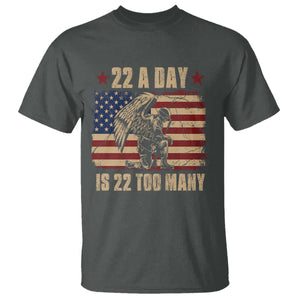 American Veteran T Shirt 22 A Day Is 22 Too Many Veteran Lives Matter TS02 Dark Heather Print Your Wear
