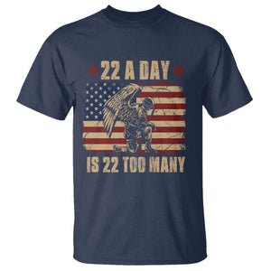 American Veteran T Shirt 22 A Day Is 22 Too Many Veteran Lives Matter TS02 Navy Print Your Wear