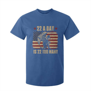 American Veteran T Shirt For Kid 22 A Day Is 22 Too Many Veteran Lives Matter TS02 Royal Blue Print Your Wear