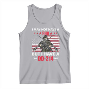 American Veteran Tank Top I May Not Have A PhD But Have A DD-214 US Bald Eagle TS02 Athletic Heather Print Your Wear