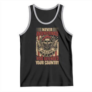 American Veteran Tank Top Never Underestimate An Old Man Who Defended Your Country TS02 Black Athletic Heather Print Your Wear