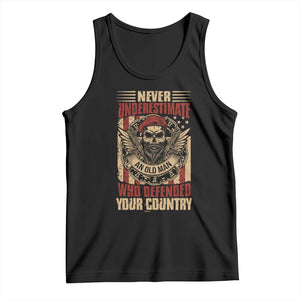 American Veteran Tank Top Never Underestimate An Old Man Who Defended Your Country TS02 Black Print Your Wear