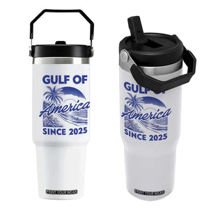 America's Gulf Flip Straw Tumbler Since 2025 Trump Mexico Vintage Summer Beach Vibes TS10 One Size: 30 oz White Print Your Wear