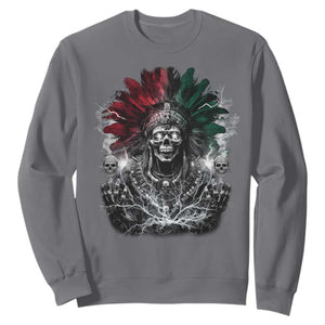 Ancient Aztec King Sweatshirt Calabera Azteca Mexican Skull Skeleton TS10 Charcoal Print Your Wear