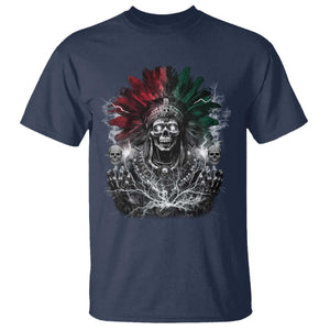 Ancient Aztec King T Shirt Calabera Azteca Mexican Skull Skeleton TS10 Navy Print Your Wear