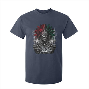 Ancient Aztec King T Shirt For Kid Calabera Azteca Mexican Skull Skeleton TS10 Navy Print Your Wear
