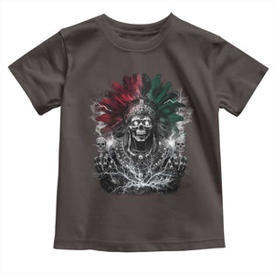 Ancient Aztec King Toddler T Shirt Calabera Azteca Mexican Skull Skeleton TS10 Dark Chocolate Print Your Wear