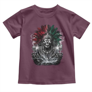 Ancient Aztec King Toddler T Shirt Calabera Azteca Mexican Skull Skeleton TS10 Maroon Print Your Wear
