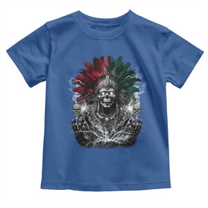 Ancient Aztec King Toddler T Shirt Calabera Azteca Mexican Skull Skeleton TS10 Royal Blue Print Your Wear