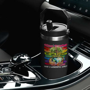 And I Think To Myself What A Wonderful World Earth Day Flip Straw Tumbler TS11 Print Your Wear