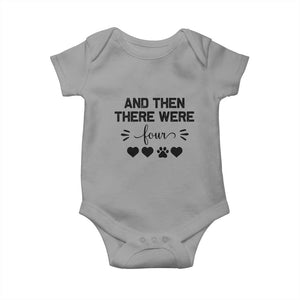 And Then There Were Four Baby Onesie Pregnancy Baby Announcement With Dog TS10 Sport Gray Print Your Wear