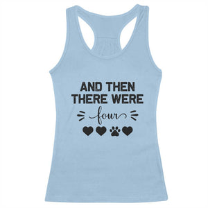 And Then There Were Four Racerback Tank Top Pregnancy Baby Announcement With Dog TS10 Light Blue Print Your Wear