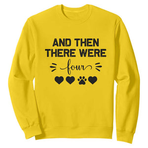 And Then There Were Four Sweatshirt Pregnancy Baby Announcement With Dog TS10 Daisy Print Your Wear
