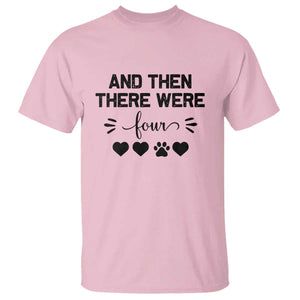 And Then There Were Four T Shirt Pregnancy Baby Announcement With Dog TS10 Light Pink Print Your Wear