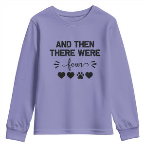 And Then There Were Four Youth Sweatshirt Pregnancy Baby Announcement With Dog TS10 Violet Print Your Wear