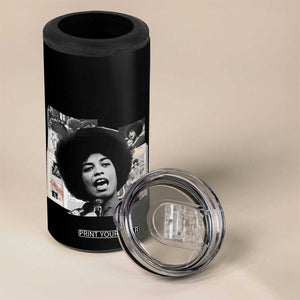 Angela Davis 4 in 1 Can Cooler Tumbler Raise Your Voice Revolutionary Power Liberation TS02 Print Your Wear