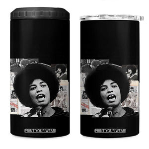 Angela Davis 4 in 1 Can Cooler Tumbler Raise Your Voice Revolutionary Power Liberation TS02 One Size: 16 oz Black Print Your Wear