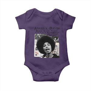 Angela Davis Baby Onesie Raise Your Voice Revolutionary Power Liberation TS02 Purple Print Your Wear