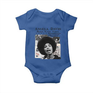 Angela Davis Baby Onesie Raise Your Voice Revolutionary Power Liberation TS02 Royal Blue Print Your Wear