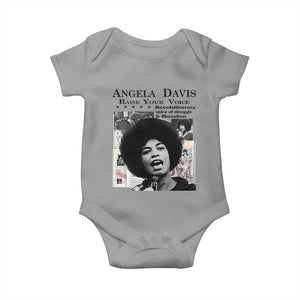 Angela Davis Baby Onesie Raise Your Voice Revolutionary Power Liberation TS02 Sport Gray Print Your Wear