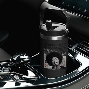 Angela Davis Flip Straw Tumbler Raise Your Voice Revolutionary Power Liberation TS02 Print Your Wear