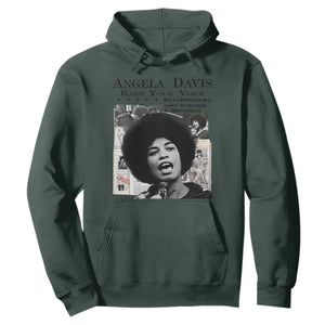 Angela Davis Hoodie Raise Your Voice Revolutionary Power Liberation TS02 Dark Forest Green Print Your Wear