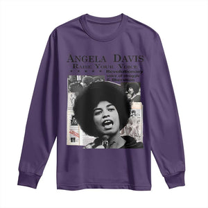 Angela Davis Long Sleeve Shirt Raise Your Voice Revolutionary Power Liberation TS02 Purple Print Your Wear