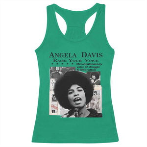 Angela Davis Racerback Tank Top Raise Your Voice Revolutionary Power Liberation TS02 Irish Green Print Your Wear