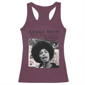 Angela Davis Racerback Tank Top Raise Your Voice Revolutionary Power Liberation TS02 Maroon Print Your Wear