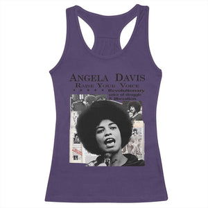 Angela Davis Racerback Tank Top Raise Your Voice Revolutionary Power Liberation TS02 Purple Print Your Wear