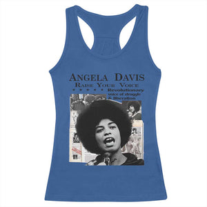 Angela Davis Racerback Tank Top Raise Your Voice Revolutionary Power Liberation TS02 Royal Blue Print Your Wear