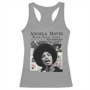 Angela Davis Racerback Tank Top Raise Your Voice Revolutionary Power Liberation TS02 Sport Gray Print Your Wear