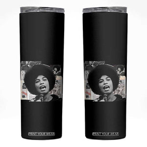 Angela Davis Skinny Tumbler Raise Your Voice Revolutionary Power Liberation TS02 Black Print Your Wear