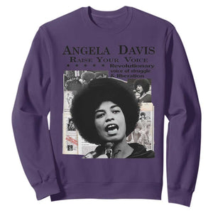 Angela Davis Sweatshirt Raise Your Voice Revolutionary Power Liberation TS02 Purple Print Your Wear