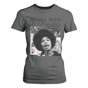 Angela Davis T Shirt For Women Raise Your Voice Revolutionary Power Liberation TS02 Dark Heather Print Your Wear