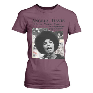 Angela Davis T Shirt For Women Raise Your Voice Revolutionary Power Liberation TS02 Maroon Print Your Wear
