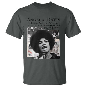 Angela Davis T Shirt Raise Your Voice Revolutionary Power Liberation TS02 Dark Heather Print Your Wear