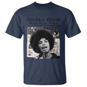 Angela Davis T Shirt Raise Your Voice Revolutionary Power Liberation TS02 Navy Print Your Wear