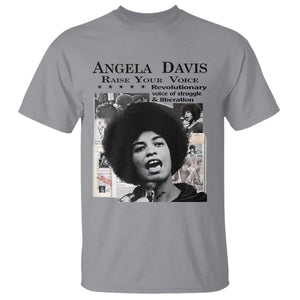 Angela Davis T Shirt Raise Your Voice Revolutionary Power Liberation TS02 Sport Gray Print Your Wear