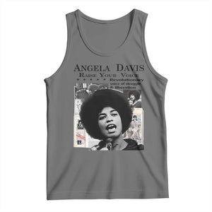 Angela Davis Tank Top Raise Your Voice Revolutionary Power Liberation TS02 Black Heather Print Your Wear
